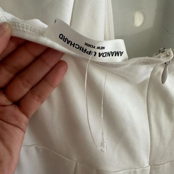 Amanda Uprichard Dress Womens Large Maxi Zahara Gown Cut Out Halter Twist White - Picture 7 of 9